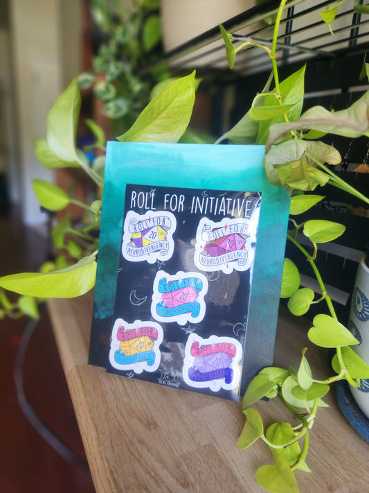 Roll for Neurodivergency sticker sheet